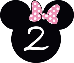 Minnie Mouse Number2 Graphic PNG image