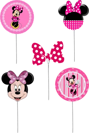 Minnie Mouse Pink Balloons PNG image