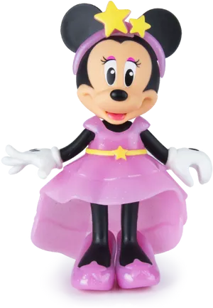 Minnie Mouse Pink Dress Figure PNG image