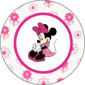 Minnie Mouse Pink Floral Design PNG image