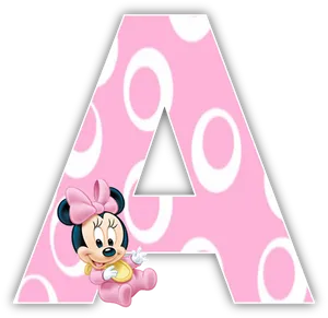 Minnie Mouse Pink Letter A PNG image