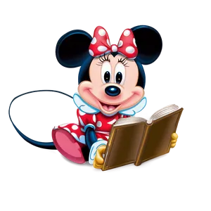 Minnie Mouse Reading A Book Png 05242024 PNG image