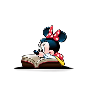 Minnie Mouse Reading A Book Png Qck32 PNG image