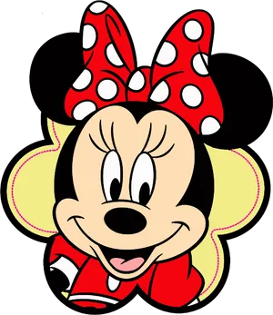 Minnie Mouse Red Polka Dot Bow PNG image