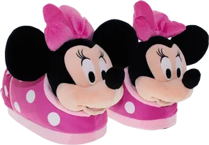 Minnie Mouse Slippers Pink Polka Dots PNG image