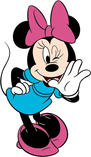 Minnie Mouse Winking Gesture PNG image