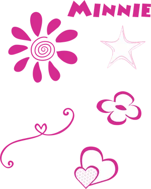 Minnie Rosa Floral Graphic PNG image