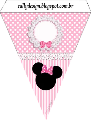 Minnie Rosa Party Banner Design PNG image