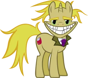 Mischievous Smiling Pony Character PNG image