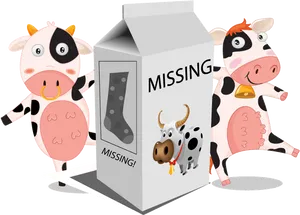 Missing Cow Milk Carton Illustration PNG image