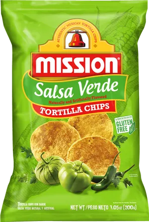 Mission Salsa Verde Tortilla Chips Package PNG image
