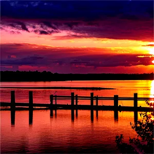 Mississippi River Sunset PNG Jic