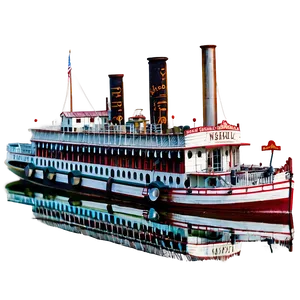 Mississippi Riverboats Vintage PNG 06252024