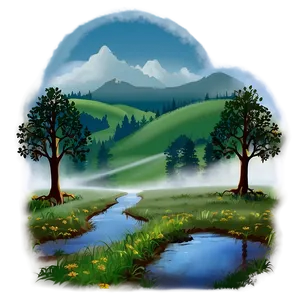 Mist Over Meadows PNG 1 PNG
