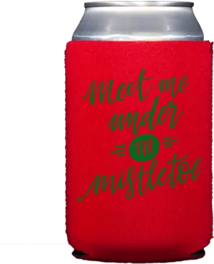 Mistletoe Can Cooler Red PNG