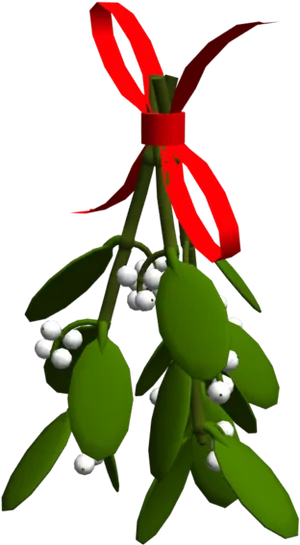 Mistletoewith Red Ribbon PNG