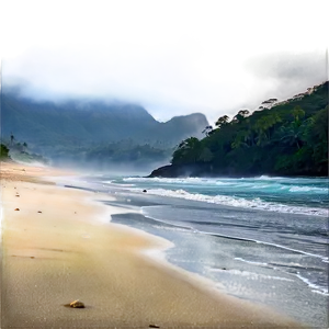 Misty Beach Morning PNG Hlt77