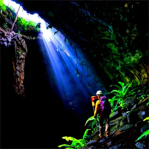 Misty Cave Exploration Png Rlq81 PNG image