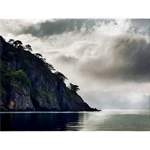 Misty Cliffside View PNG Yjx97 PNG