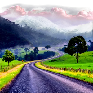 Misty Country Road PNG Byy95