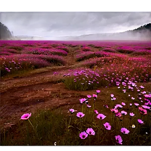 Misty Flower Field PNG 48 PNG