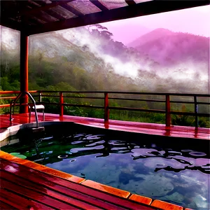 Misty Hot Springs Relaxation Png Dto PNG image