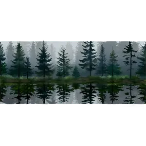 Misty Pine Forest PNG Rah PNG
