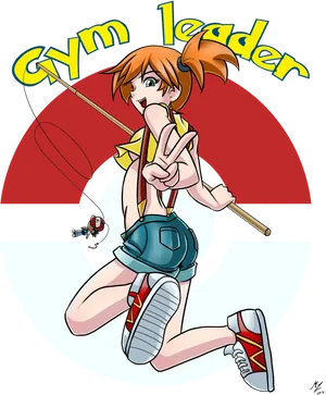 Misty Pokemon Gym Leader Illustration PNG image