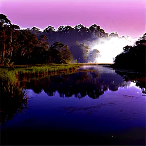 Misty Riverbank Serenity Png Cvh PNG image