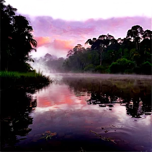 Misty Riverbank Serenity Png Syy41 PNG image