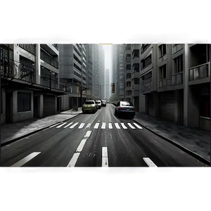 Misty Urban Streets PNG Tie