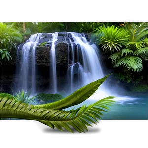 Misty Waterfall Oasis Png 79 PNG image