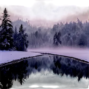 Misty Winter Landscape PNG Msy PNG