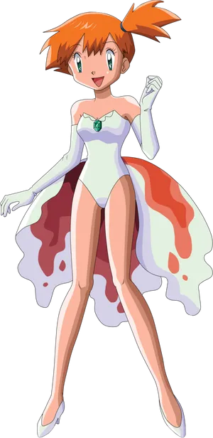 Mistyin Elegant Outfit Pokemon PNG image