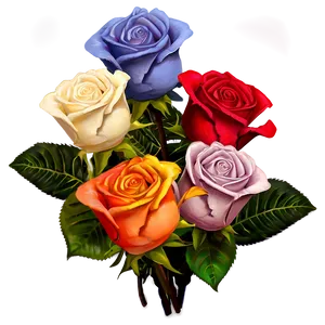 Mixed Roses Bouquet Png 44 PNG image