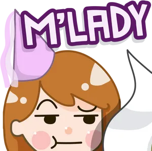 Mlady Cartoon Emote PNG image