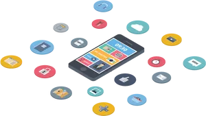 Mobile Apps Ecosystem Vector PNG image
