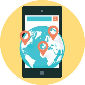 Mobile Global Location Search PNG image