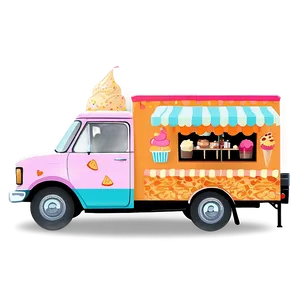 Mobile Ice Cream Shop Truck PNG Xog