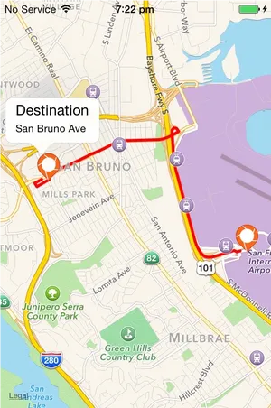 Mobile Map Screenshot San Bruno Destination PNG image