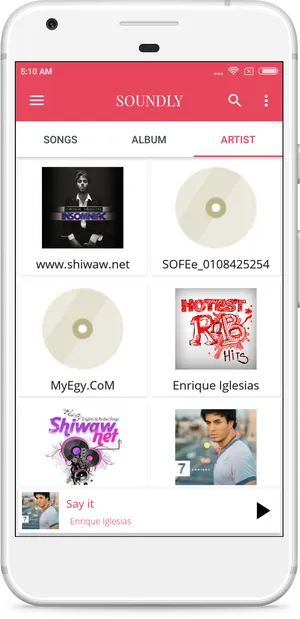 Mobile Music Player Interface PNG image