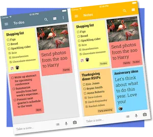 Mobile Note Taking App Screenshots PNG image