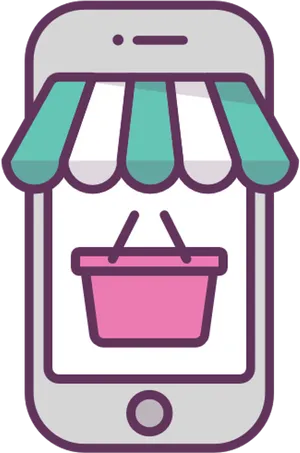 Mobile Online Shopping Icon