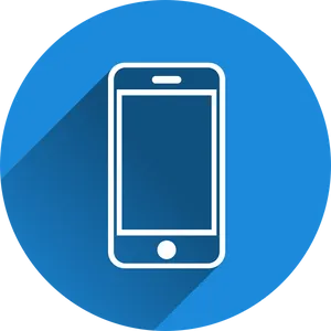 Mobile Phone Icon Blue Background PNG image