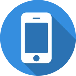 Mobile Phone Icon Blue Background PNG image