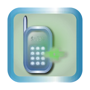 Mobile Phone Icon Glowing Button PNG image