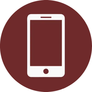 Mobile Phone Icon Maroon Background PNG image