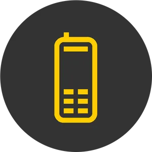 Mobile Phone Icon Yellowand Black PNG image
