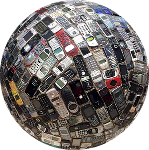 Mobile Phone Mosaic Globe PNG image
