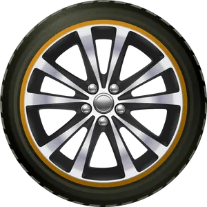 Modern Alloy Wheeland Tire PNG image
